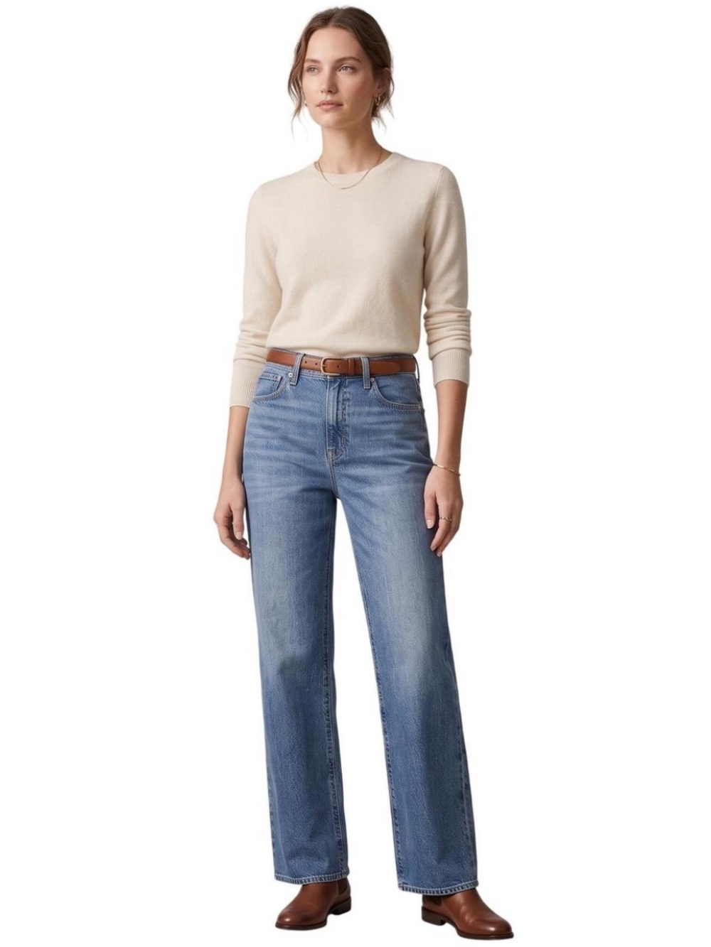 J. CREW Full Length Wide Leg Jeans Blue 30T 0865